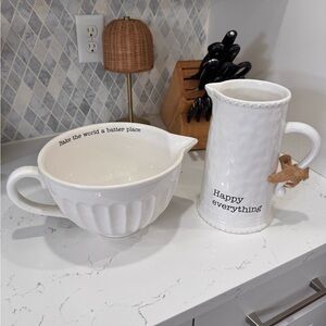 Mud Pie White Ceramic Kitchen Set